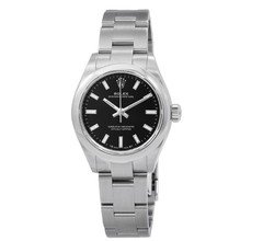 Rolex Oyster Perpetual 28 Automatic Chronometer Black Dial Ladies Watch