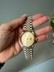 Rolex Oyster Perpetual Datejust Two-Tone Gold Dial Fluted Bezel Date 36mm