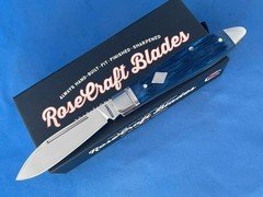 RoseCraft Blades RCT017-BJB Tanasi Lake Tear Drop Knife Blue Jigged Bone