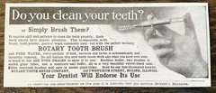ROTARY TOOTH BRUSH CO Moline,IL Dentist Office Quackery Gadget Vtg 1907 Print Ad