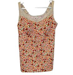 Ruby Ribbon Floral Heritage Lace Cami Tank Size 38 Convertible Adjustable Straps