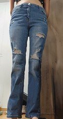 rue21 Juniors Bootcut Distressed Medium Wash Denim Jeans Blue Size 7