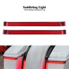 Saddlebag LED Run Brake Tail Lights Red Lens For Harley Touring FLHT 2024-2025