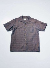 Samurai Jeans SOS26-KSK Indigo Brown Aimadara Kanoko Open Collar Shirt M-XXL