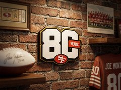 San Francisco 49ers 80th Anniversary Wall Desk Shelf NFL 3D Sign