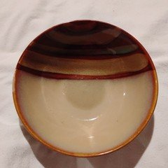 Sango Avanti Brown Stoneware Salad Serving Bowl 4722 Drip Glaze Retired 7.5”