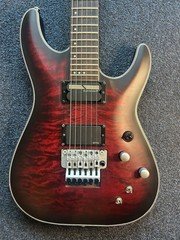 Schecter C-1 Platinum FR-S Guitar Crimson Red Burst w/ Hardshell Case!