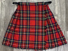 Scott The Kilt Maker of Aberdeen Tartan Plaid Skirt Kilt Girls Age 8 Wool