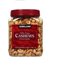 Sea Salt salted whole Cashews, 40 OZ (2.5 LBS, 1.13 kg) Extra Fancy, Kirkland