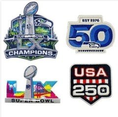 Seahawks 50th Anniversary Embroidery iron on Patch 4 PC Super B.