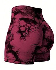 Seamless High Waist Tie-Dye Biker Shorts One Size Nylon/Spandex