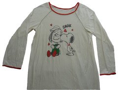 Sears 38-40 VTG Nightgown Night Shirt Snoopy Peppermint Patty Thin 60s 70s 72101