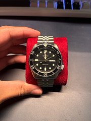 Seiko 5 Sports Automatic (SRPD55k1)Black Dial 200m Diver Watch, Black Bezel, Box