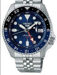 Seiko 5 Sports SSK003K1 Blue Dial Men's Automatic GMT Stainless Steel Wristwatch