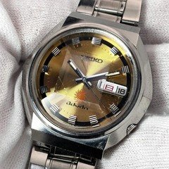 Seiko Advan 6160-7570 Gold Automatic Watch Cut Glass Japan 071440