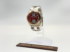 SEIKO ALBA AKA V657-6030 Quartz Chronograph Red Dial Date Mens Watch Japan