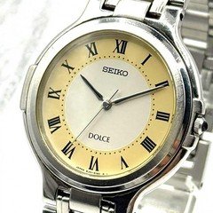 Seiko Dolce Round Case Battery Replaced 8J41-6110 Quartz Running Black White