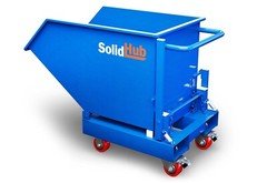 Self dumping forklift hopper/tipping skip MK287, 10 cu ft, dumpster with castors