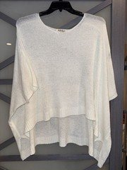 Selfie Couture Cream Lightweight Knit Poncho Sweater
