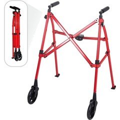 Senior Walker with Fixed Front Wheels, 300 lb Capacity