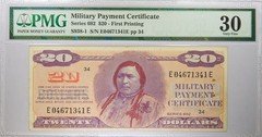 Series 692 $20 Military Payment Certificate Note First Printing PMG Very Fine 30