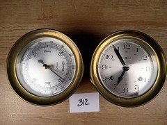 Set Howard Miller Ship Clock and Weather Station Vintage Ticking