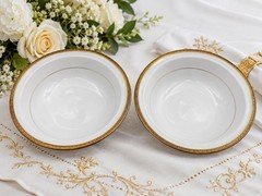 Set of 2 Noritake Golden Myth Coupe Soup Bowls 8.5" Vintage Fine China Gold Rim