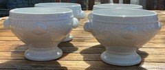 SET OF 4 APILCO OCEAN 4.75" Handled Soup Bowls - France Porcelain