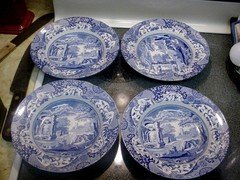 Set of 4 Spode Blue Italian Porcelain 9" Bowls