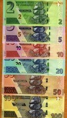SET Zimbabwe, 2-5-10-20-50-100 dollars, 2019-2020, P-New UNC