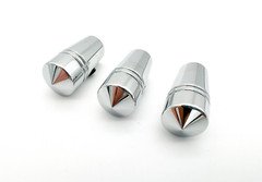 (Set/3) Chrome Metal Pointed Mini Toggle Switch Extension 1" For Peterbilt