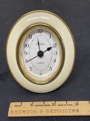 Seth Thomas Quartz Clock West Germany White And Brass