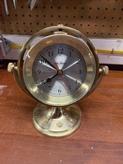 Seth Thomas Schooner Desk Clock Model 1044  From Amoco, gas  with gemstones