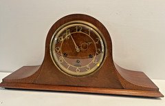 Seth Thomas Tambour Westminster Chime Mantel Clock #124 Working w Key Pendulum