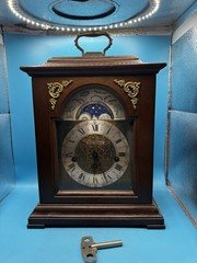 Seth Thomas Wharton 1219-000 Wood Mantel Clock Moon Dial Westminster Chime