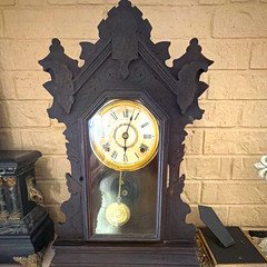 Seth Thomas Wood Shelf Clock Mechanical Wind-Up Pendulum Roman Numerals 24in