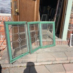 SG5050 3available price each antique leaded glass window 21.5 x 30.5