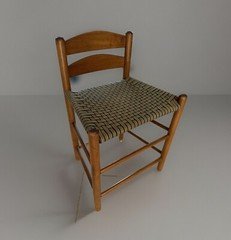 Shaker Ladder Back Chair, Arts and Crafts Minimalist cotton woven seat, low back