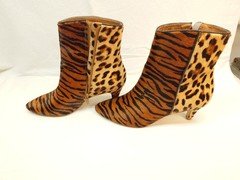 Shaker Women’s Animal Print Ankle Bootie Zip Leather Pointed Toe US 7.5M