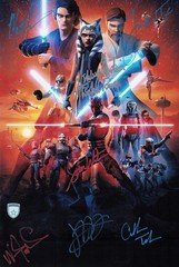 Signed Star Wars Clone Wars Cast Photo 11x17 w/ 7 Characters & Official Pix COA