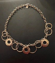 Silpada 925 Sterling Silver Hammered Hoop 17 Inch Necklace earrings