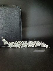 Silver Crystal Bridal Hair Vine Floral Wedding Headpiece Boho Rhinestone Hair Pi