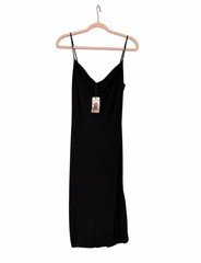 Sincerely Jules Women's Black Solid Full Slip, Straps, Size M