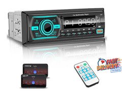 Single DIN Marine Bluetooth Radio Boat Stereo Receiver with Remote