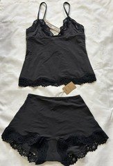 Skims NWT Fits Everybody Lace Cami & Boy Short Set Black Size XXS