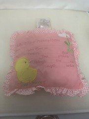 SMALL WONDERSBaby Birth Certificate Pillow Pink Embroidered New