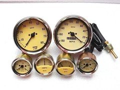 smiths replica 52mm Gauges Kit-Temp+ Oil+Fuel+ Amp Gauge+Mechanical Tacho+Speedo
