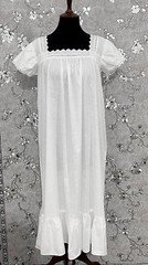 SoieRose Two-Tone 100% Cotton Victorian Nightgown with Intricate Lace - SR-1038