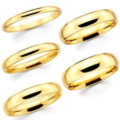 Solid 10K Yellow Gold 2mm 3mm 4mm 5mm 6mm Comfort Fit MenWomen Wedding Band Ring