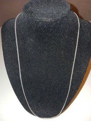 Solid 18K white gold 1.6mm chopin chain 60cm